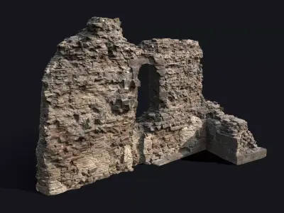 Game Ready Scanned Castle Ruins v2 Low-poly 3D model