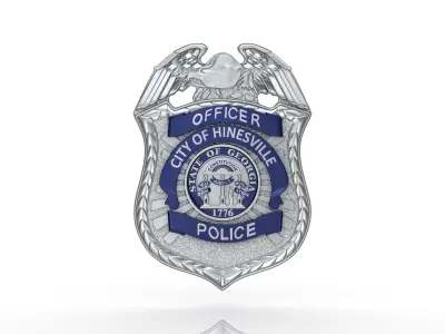 Police Badge Low-poly 3D model