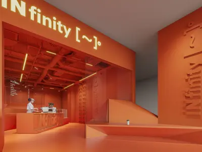Red coffee shop 3D model