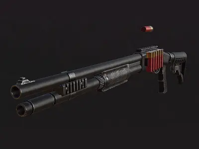 3DRT - Modern firearms HD - Remington 870 Low-poly 3D model