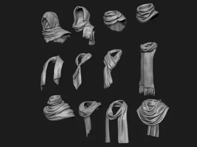 Scarfs for 3d Printable Characters Part 2 3D model