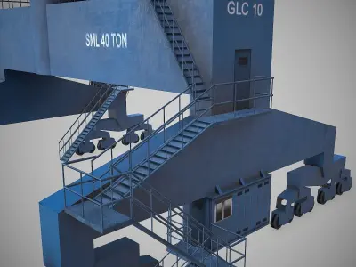 Portal Jib Crane Low-poly 3D model