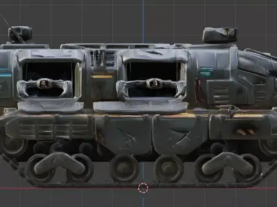Sci-Fi Drone Carrier - Armored Tracked Vehicle Game Ready PBR Low-poly 3D model