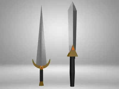 Low Poly Fantasy Sword Pack - 10 Game Ready Models Free low-poly 3D model