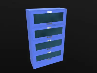 Industrial Almirah Animated AR VR Lowpoly PBR Low-poly 3D model