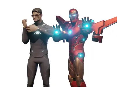 Iron man and Tony Stark Free 3D model