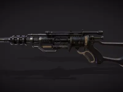 Rifle VerG Low-poly 3D model