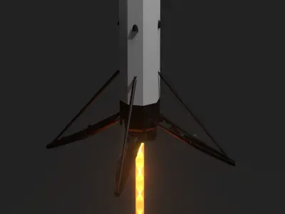 Falcon 9 - Low Poly rocket Low-poly 3D model