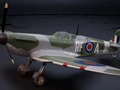 Supermarine Spitfire MK VB Low-poly 3D model