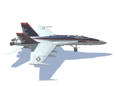 FA-18 Hornet Jet Fighter Aircraft Low-poly 3D model