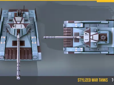 Stylized Tank T14 Armata Low-poly 3D model