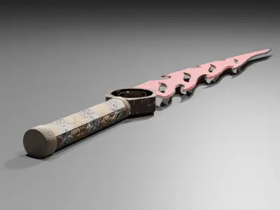 Stylized Sword Weapon with scratches and scuffs PBR 3D model