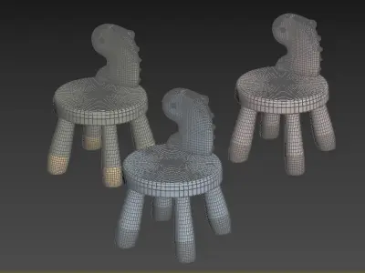 Dino chair for kids 3D model