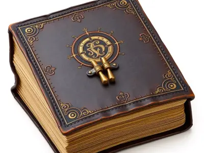 Ornate Nautical Adventure Book Low-poly 3D model