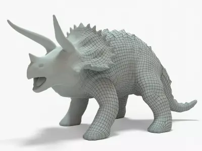 Triceratops Rigged Basemesh Low-poly 3D model