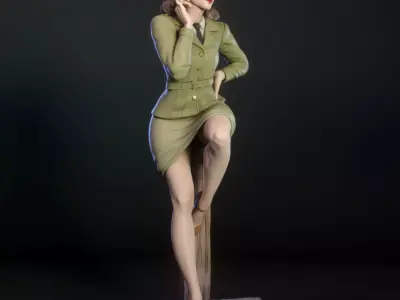 Peggy Carter from Captain America 3D print model