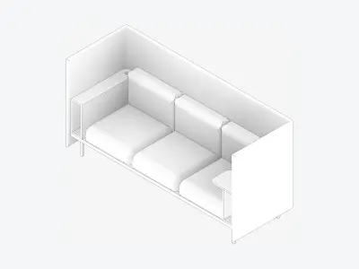 Sofa - Contemporary - Flame - Armrest Shelf - Left Work Shelf Low-poly 3D model purchase