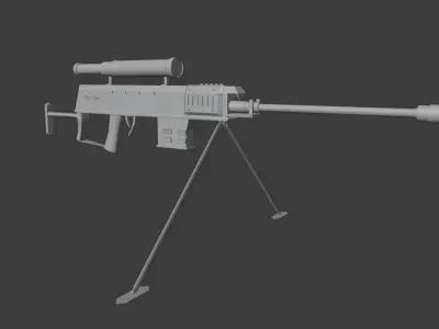Sniper rifle Low-poly 3D model 14