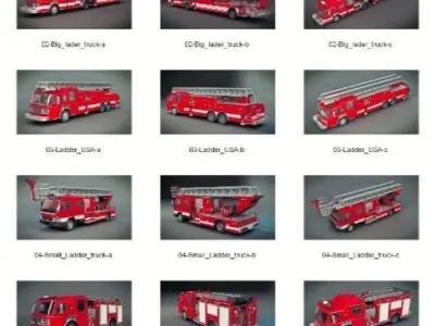 Dosch 3D - Fire Trucks 3D model