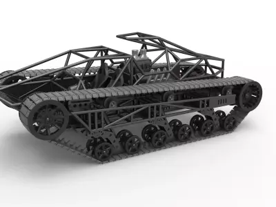 Tracked vehicle Scale 1 to 25 3D print model