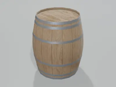Light Toasted Lowpoly Burgundy Barrel Low-poly 3D model