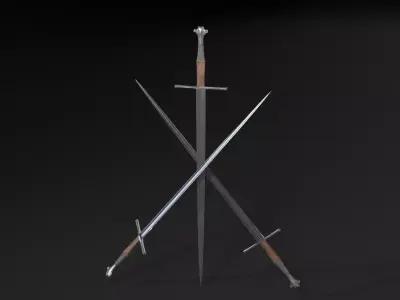 Bastard Sword Low-poly 3D model purchase