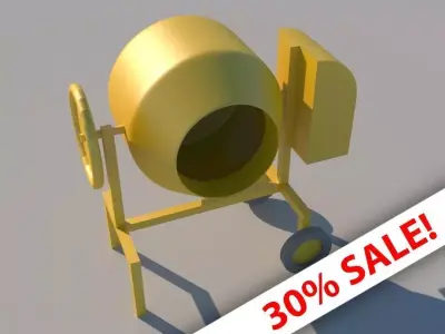 Concrete Mixer Low-poly 3D model purchase