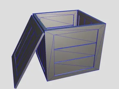 Wooden Box Low-poly 3D model purchase