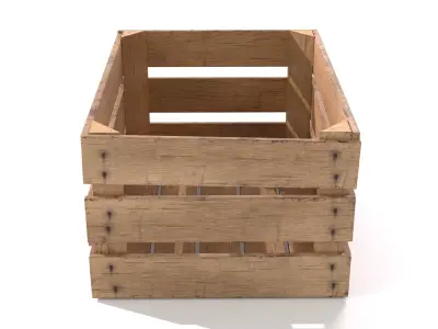 Wooden Fruit Crate 01 Low-poly 3D model