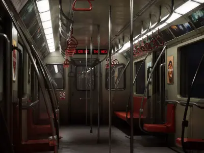Subway Interior Low-poly 3D model purchase