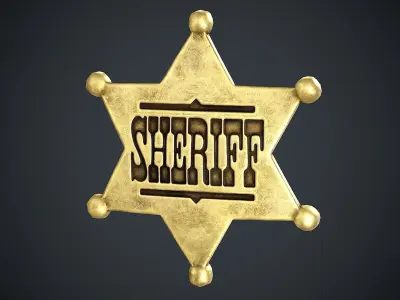 Law Enforcement Low poly Badges 3D Model Pack
