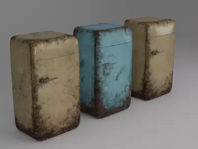 Old Soviet Fridge Low-poly 3D model