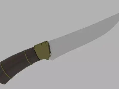Hunting knife Low-poly 3D model 14