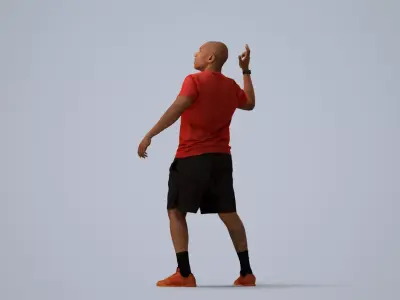 00373Carl008 - Adult Black male exercising in athletic wear for 3D model