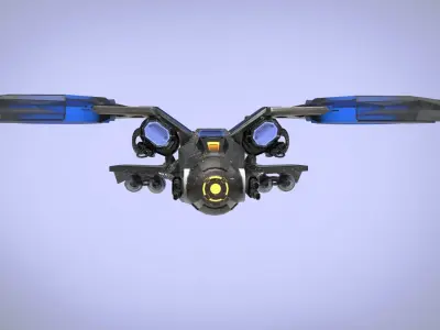 Dragon Spaceship JET Low-poly 3D model
