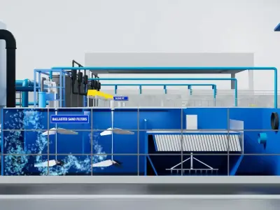 Fenton Catalytic Reactor Water Treatment Plant Low-poly 3D model