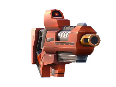 LowPoly Sci-Fi Cartoon Assault Rifle Future Low-poly 3D model 5