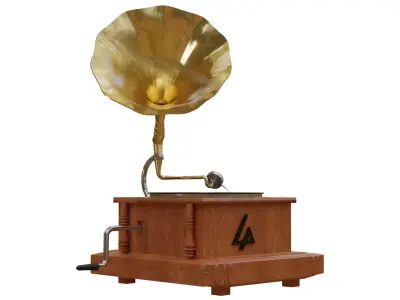 Gramophone with number four 3D model
