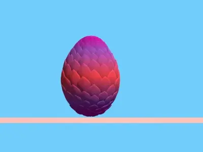 Dragon Egg Model Low-poly 3D model