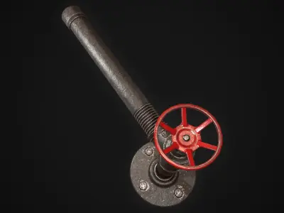Lowpoly Pipes Collection pipe with handle Low-poly 3D model