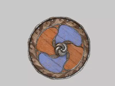 Viking Shield 001 - PBR Game-ready asset Low-poly 3D model