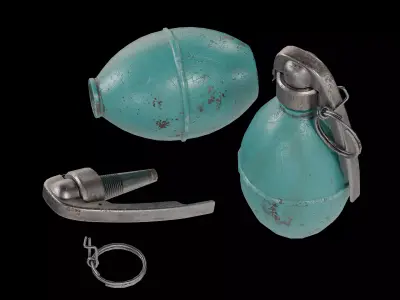 French Smoke Grenade Mle 1916 Low-poly 3D model