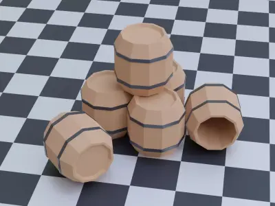 Low Poly Barrel Low-poly 3D model buy