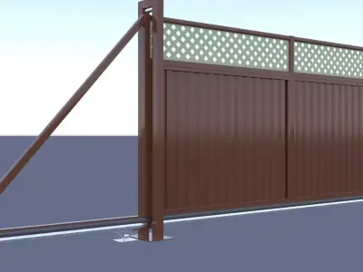 Sliding gates 3D model by 2evgeniy-lenin