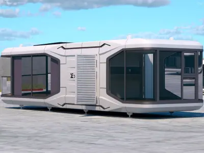 Capsule House E7 Lights On 3D model