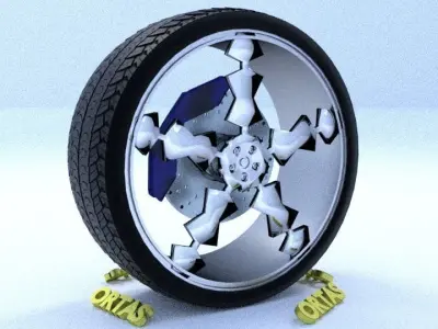 ORTAS CAR RIM 69 GAME READY RIM TIRE AND DISC 3D model