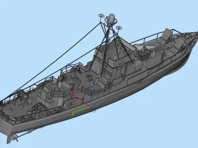 110ft SC-497 1945 3D model