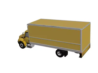 Medium Duty Box Cargo Delivery Moving Truck Transport Vehicle 3D model