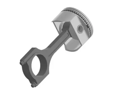 Piston and Connecting Rod 3D Model  STL STEP 3D model
