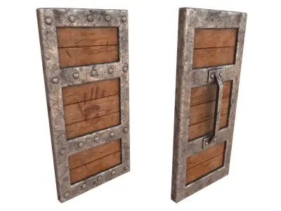 Medieval Shield Low-poly 3D model 14